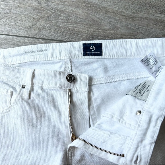 AG Adriano Goldschmied The Stilt Roll-Up  Cigarette Roll Up Jeans in White - Picture 7 of 16